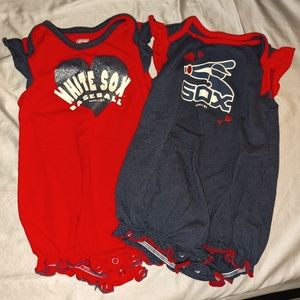 *Two* Chicago White Sox girls 12mo bodysuit with ruffles